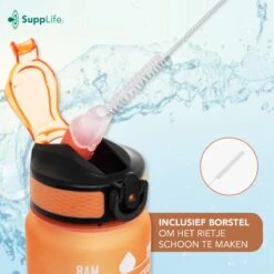 Supplife Motivatie Waterfles - 1 Liter Drinkfles - Waterfles Met Tijdmarkering - Met Rietje - Volwassenen - Kinderen - Cyaan Oranje - Inclusief Schoonmaakborstel 18 Supplife Motivatie Waterfles - 1 Liter Drinkfles - Waterfles Met Tijdmarkering - Met Rietje - Volwassenen - Kinderen - Cyaan Oranje - Inclusief Schoonmaakborstel -Aigostar winkel 1200x1200 512
