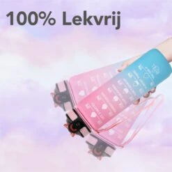 Seniq Motivatie Waterfles - 1 Liter - Drinkfles Met Tijdmarkering - Rietje - Roze Lichtblauw -Aigostar winkel 1200x1200 530