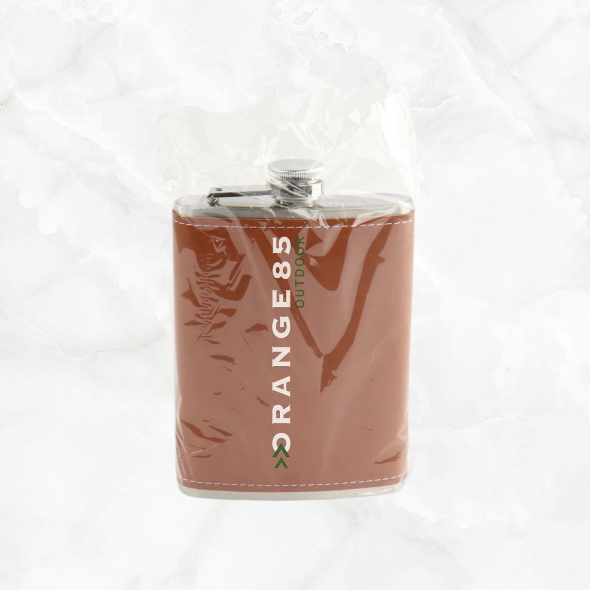 Orange85 Heupfles - Flacon - 224 Ml - Leatherlook - Bruin 8 Orange85 Heupfles - Flacon - 224 Ml - Leatherlook - Bruin - Afbeelding 6