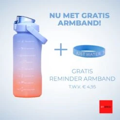 By Bresi - Waterfles 2 Liter Blauw/Oranje - Gratis Armband - Waterfles Met Rietje - Grote Waterfles - Sportbidon - Twee Liter Waterfles - Sportfles - Sportfles Fitness - Bottle 2 Liter- Drinkfles - Schenkfles - Drinkbus - Waterflessen -Aigostar winkel 1200x1200 565