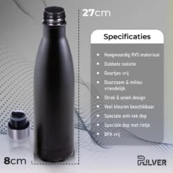 Pulver - Luxe RVS Thermosbeker / Drinkfles – BPA Vrij – 500 Ml - Waterfles Met Rietje – Drinkfles – Dubbele Isolatie - Kinderen & Volwassenen - Zwart 15 Pulver - Luxe RVS Thermosbeker / Drinkfles – BPA Vrij – 500 Ml - Waterfles Met Rietje – Drinkfles – Dubbele Isolatie - Kinderen & Volwassenen - Zwart -Aigostar winkel 1200x1200 6