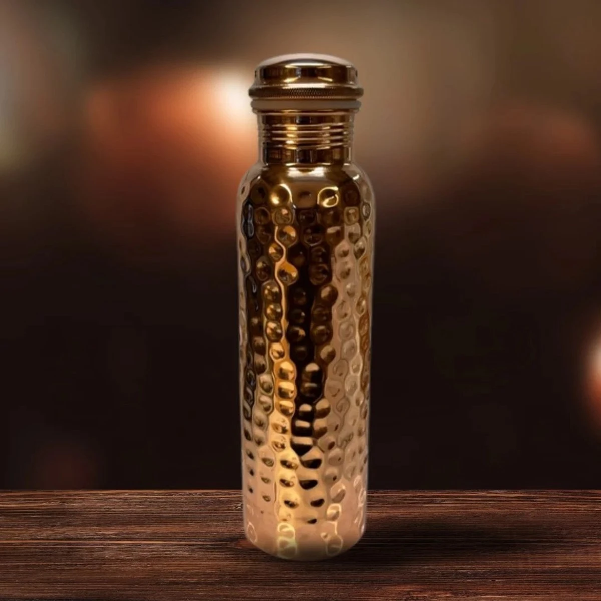 Puur Koperen Waterfles Gehamerd - 1 Liter 6 Puur Koperen Waterfles Gehamerd - 1 Liter - Afbeelding 4