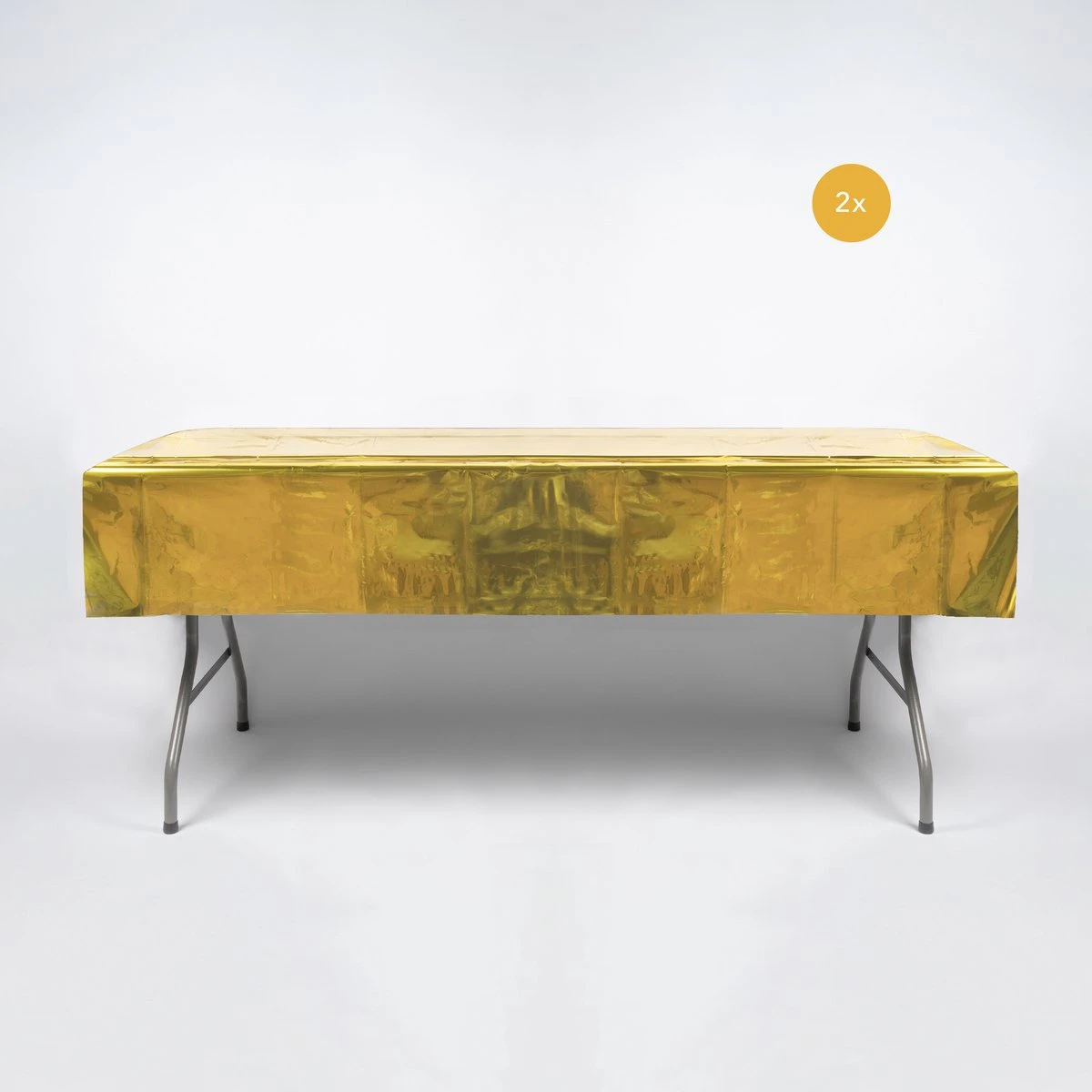 Festivz 2x Goud Plastic Wegwerp Tafelkleed Versiering Set - Verjaardag Bruiloft Sweet 16 Feest Decoratie - 274 X 137 Cm 3 Festivz 2x Goud Plastic Wegwerp Tafelkleed Versiering Set - Verjaardag Bruiloft Sweet 16 Feest Decoratie - 274 X 137 Cm