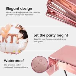 Partizzle 2x Rose Goud Plastic Wegwerp Tafelkleed Set - Verjaardag Bruiloft Sweet 16 Versiering - Feest Decoratie - 274 X 137 Cm 13 Partizzle 2x Rose Goud Plastic Wegwerp Tafelkleed Set - Verjaardag Bruiloft Sweet 16 Versiering - Feest Decoratie - 274 X 137 Cm -Aigostar winkel 1200x1200 632