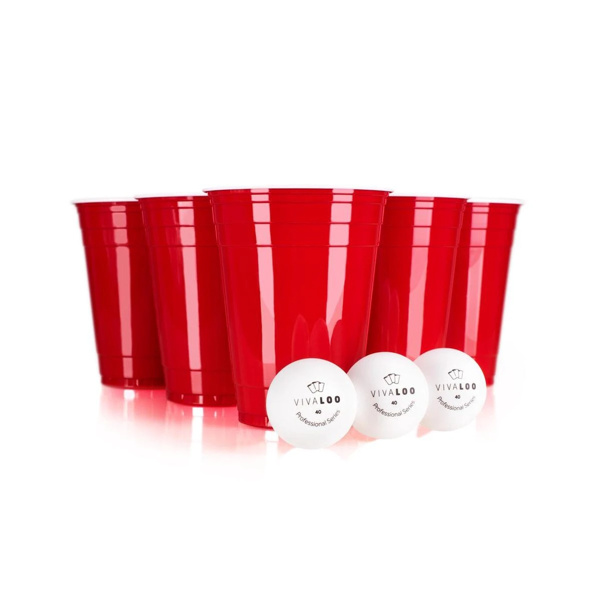 VIVALOO Bierspel – Drankspel - Set Van 100 Plastic Bekers En 12 Beer Pong Ballen – Feest Wegwerpbekers – Rood - 455 Ml 4 VIVALOO Bierspel – Drankspel - Set Van 100 Plastic Bekers En 12 Beer Pong Ballen – Feest Wegwerpbekers – Rood - 455 Ml - Afbeelding 2