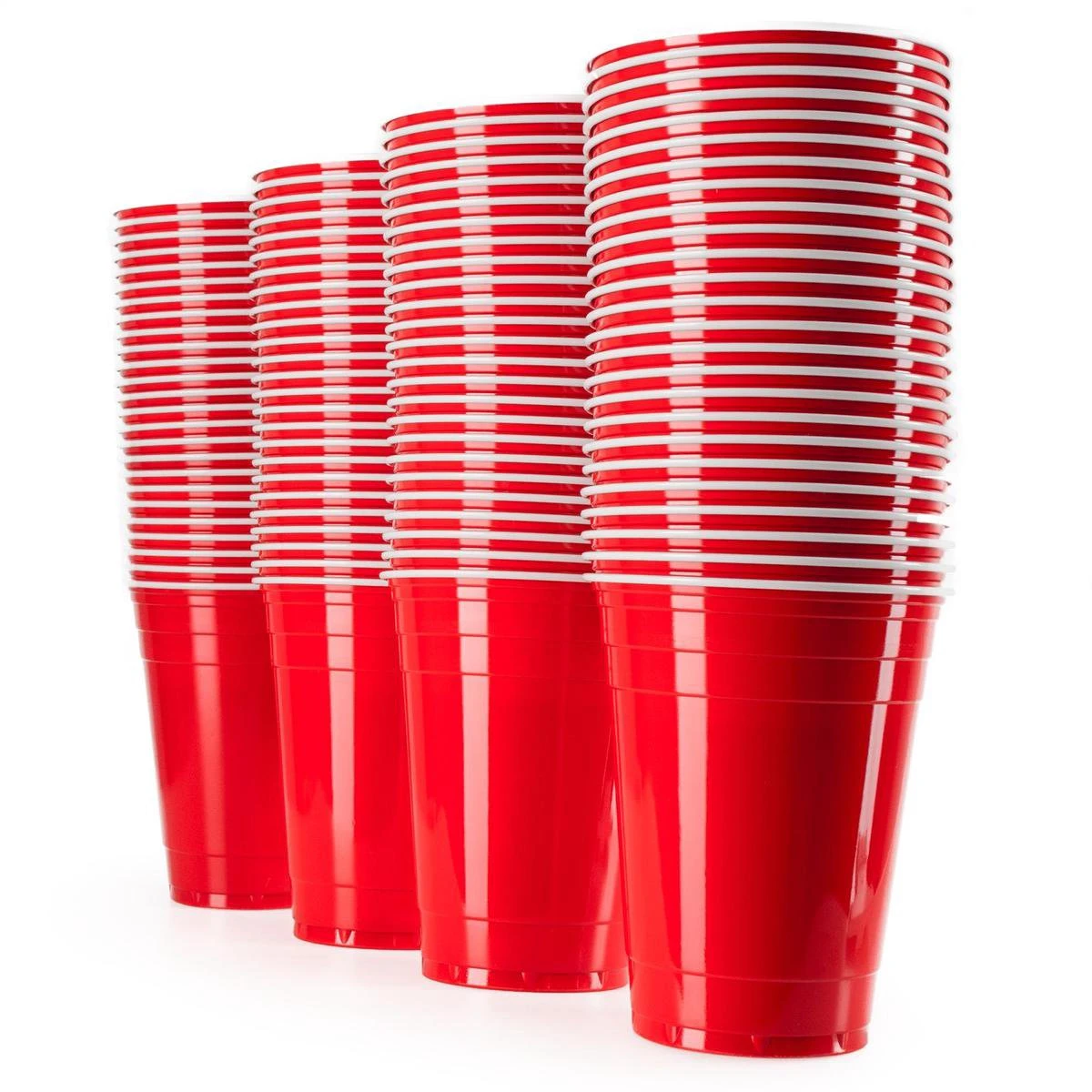 VIVALOO Bierspel – Drankspel - Set Van 100 Plastic Bekers En 12 Beer Pong Ballen – Feest Wegwerpbekers – Rood - 455 Ml 5 VIVALOO Bierspel – Drankspel - Set Van 100 Plastic Bekers En 12 Beer Pong Ballen – Feest Wegwerpbekers – Rood - 455 Ml - Afbeelding 3