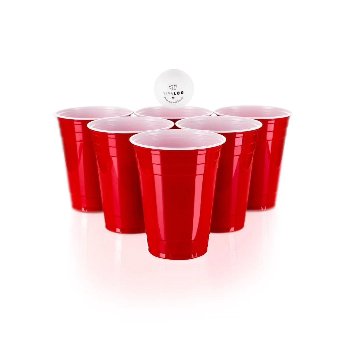 VIVALOO Bierspel – Drankspel - Set Van 100 Plastic Bekers En 12 Beer Pong Ballen – Feest Wegwerpbekers – Rood - 455 Ml 8 VIVALOO Bierspel – Drankspel - Set Van 100 Plastic Bekers En 12 Beer Pong Ballen – Feest Wegwerpbekers – Rood - 455 Ml - Afbeelding 6