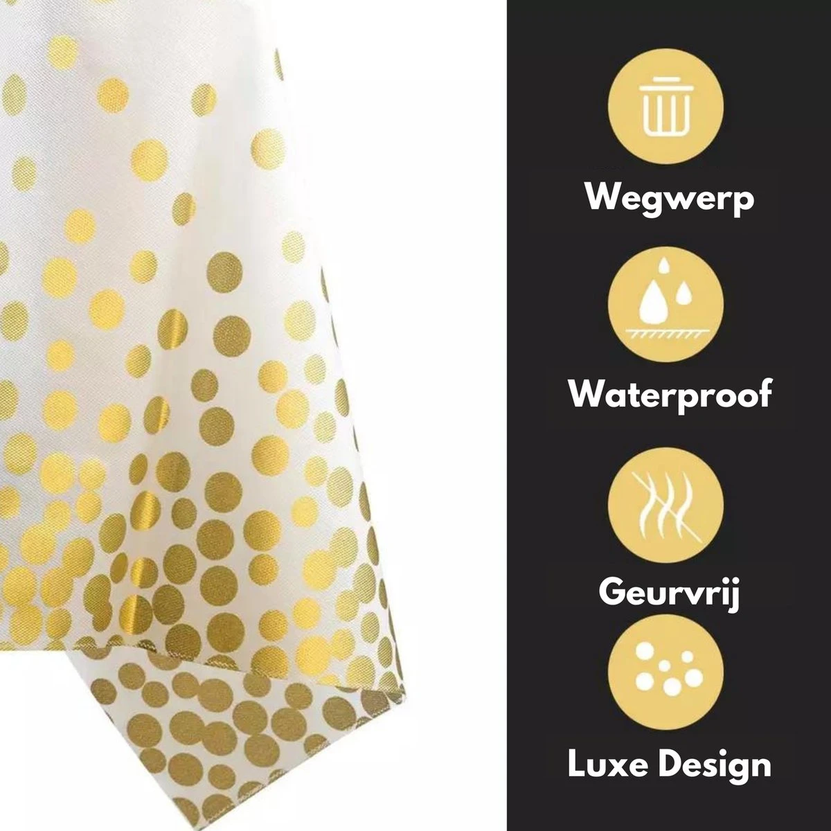 Pazzo Festa - Wegwerp Tafelkleed - 2 Stuks - Wit Goud - Vlek & Geurvrij - Verjaardagen - Kerst - Gender Reveal - Baby Shower - Party's - 5 Pazzo Festa - Wegwerp Tafelkleed - 2 Stuks - Wit Goud - Vlek & Geurvrij - Verjaardagen - Kerst - Gender Reveal - Baby Shower - Party's - - Afbeelding 3