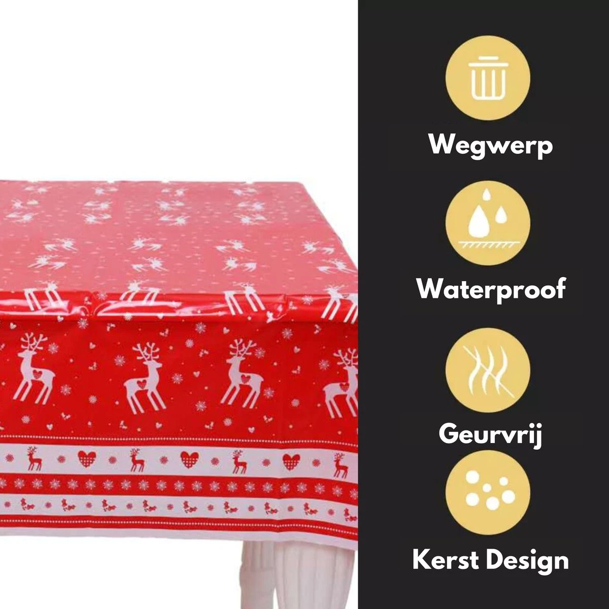 Pazzo Festa - Wegwerp Tafelkleed - 2 Stuks - Kerst - Rood Wit - Vlek & Geurvrij - Party's - 6 Pazzo Festa - Wegwerp Tafelkleed - 2 Stuks - Kerst - Rood Wit - Vlek & Geurvrij - Party's - - Afbeelding 4