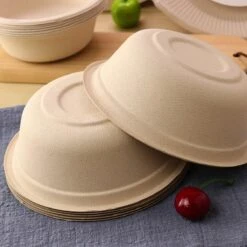 BIO Wegwerp Soepkommen 50 Stuks - Schaaltje Suikerriet 400ml - Natuur 10 BIO Wegwerp Soepkommen 50 Stuks - Schaaltje Suikerriet 400ml - Natuur -Aigostar winkel 1200x1200 682