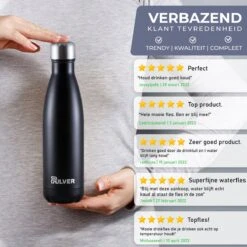 Pulver - Luxe RVS Thermosbeker / Drinkfles – BPA Vrij – 500 Ml - Waterfles Met Rietje – Drinkfles – Dubbele Isolatie - Kinderen & Volwassenen - Zwart 16 Pulver - Luxe RVS Thermosbeker / Drinkfles – BPA Vrij – 500 Ml - Waterfles Met Rietje – Drinkfles – Dubbele Isolatie - Kinderen & Volwassenen - Zwart -Aigostar winkel 1200x1200 7