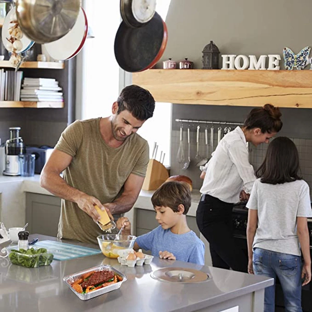 Rechthoekige Aluminium Bakje 850cc - 50 Stuks - 20x14x5 Cm 4 Rechthoekige Aluminium Bakje 850cc - 50 Stuks - 20x14x5 Cm - Afbeelding 2