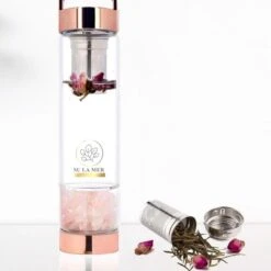 Duurzame Waterfles Met Kristal - Roségoud - Roestvrij Staal - Rozenkwarts Edelstenen - Verrijkt En Verzacht Water - Inclusief Thee/fruit Infuser - Edelstenen - 550 Ml - Waterfles - Drinkfles -Aigostar winkel 1200x1200 76