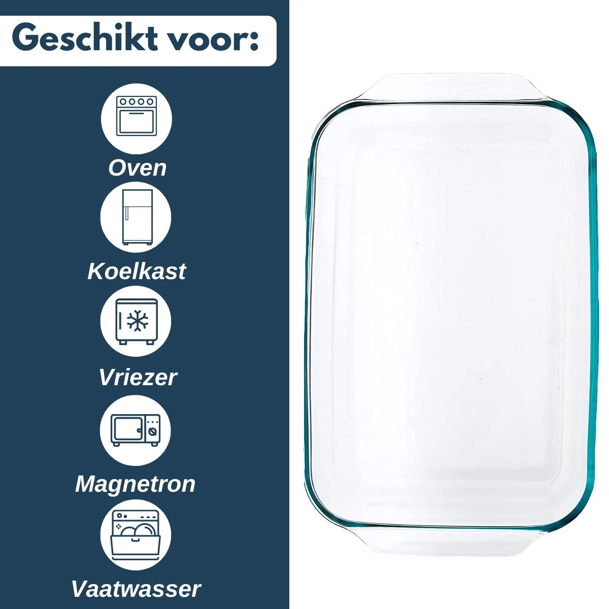 VAIVE 3-delige Ovenschaal Set - Rechthoekig - Glas 8 VAIVE 3-delige Ovenschaal Set - Rechthoekig - Glas - Afbeelding 6