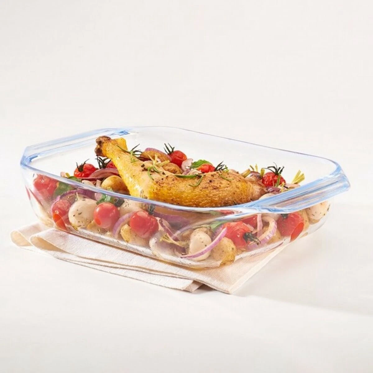 Pyrex Ovenschaal Rechthoek - Met Grepen - Borosilicaatglas - 1,4 Liter - Transparant 8 Pyrex Ovenschaal Rechthoek - Met Grepen - Borosilicaatglas - 1,4 Liter - Transparant - Afbeelding 6