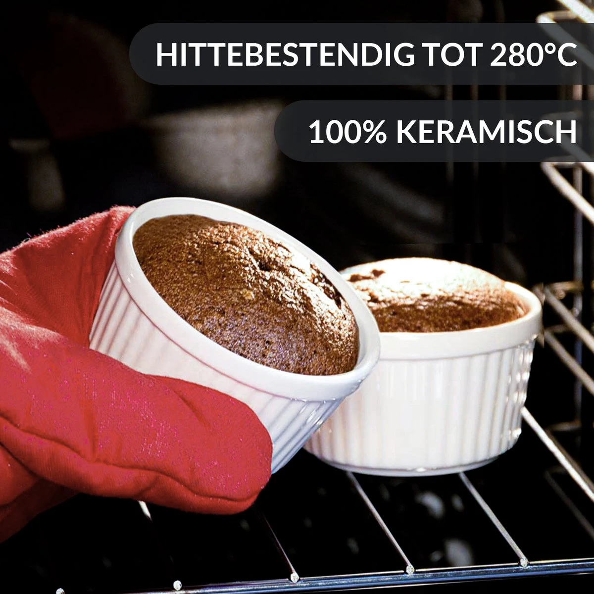 Chefarone Mini Ronde Ovenschalen - Mini Vormpjes Set Van 10 - Bakvormen Keramiek 200 ML - Crème Brulée Schaaltje - Multicolor 3 Chefarone Mini Ronde Ovenschalen - Mini Vormpjes Set Van 10 - Bakvormen Keramiek 200 ML - Crème Brulée Schaaltje - Multicolor - Afbeelding 2