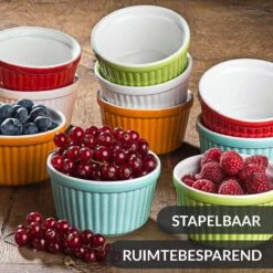 Chefarone Mini Ronde Ovenschalen - Mini Vormpjes Set Van 10 - Bakvormen Keramiek 200 ML - Crème Brulée Schaaltje - Multicolor 12 Chefarone Mini Ronde Ovenschalen - Mini Vormpjes Set Van 10 - Bakvormen Keramiek 200 ML - Crème Brulée Schaaltje - Multicolor -Aigostar winkel 1200x1200 779