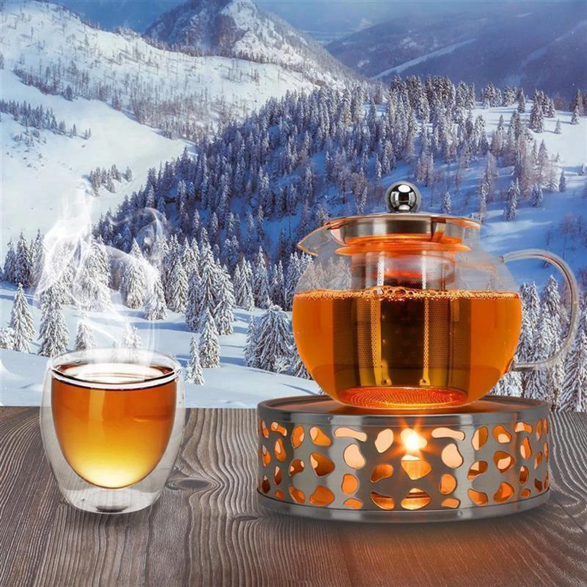 INTIRILIFE Theepot Warmer In Zilver – Roestvrijstalen Theepot Met Patroon Voor Hittebestendige Theepotten – Roestvrijstalen Theewarmer Voor Koffie, Thee En Nog Veel Meer. 7 INTIRILIFE Theepot Warmer In Zilver – Roestvrijstalen Theepot Met Patroon Voor Hittebestendige Theepotten – Roestvrijstalen Theewarmer Voor Koffie, Thee En Nog Veel Meer. - Afbeelding 5