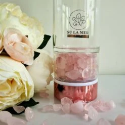 Duurzame Waterfles Met Kristal - Roségoud - Roestvrij Staal - Rozenkwarts Edelstenen - Verrijkt En Verzacht Water - Inclusief Thee/fruit Infuser - Edelstenen - 550 Ml - Waterfles - Drinkfles -Aigostar winkel 1200x1200 79
