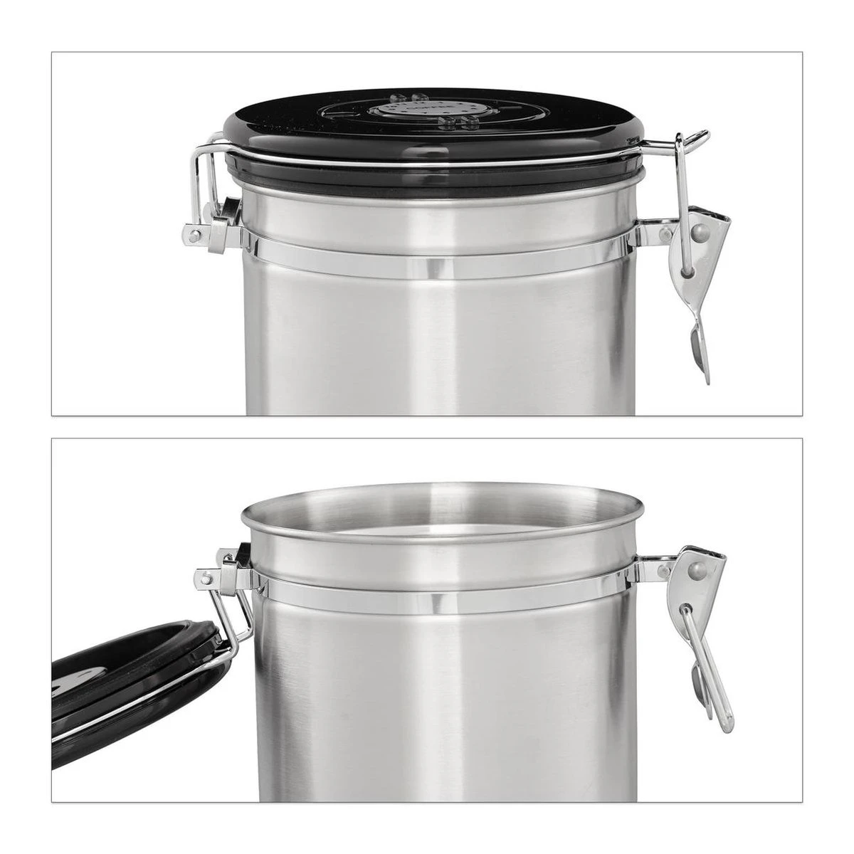 Relaxdays Voorraadbus Koffie - Koffieblik - Luchtdicht - Koffiebus - Zilver - Metaal Groot 6 Relaxdays Voorraadbus Koffie - Koffieblik - Luchtdicht - Koffiebus - Zilver - Metaal Groot - Afbeelding 4