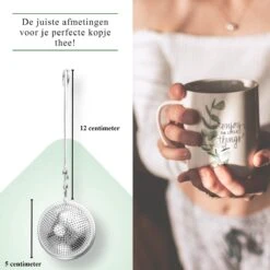 Theezeef Met Handvat Inclusief Lekplaatje - Set Van 2 Stuks - Thee Ei Voor Losse Thee - Theefilter Voor Losse Thee - Thee Infuser -Aigostar winkel 1200x1200 835