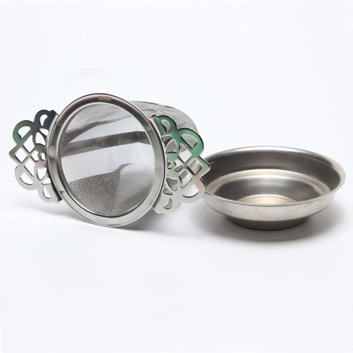 Merkloos ARELO Theezeef Met Uitlekschaaltje - RVS - 2 Stuks 4 Merkloos ARELO Theezeef Met Uitlekschaaltje - RVS - 2 Stuks - Afbeelding 2