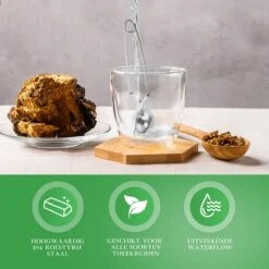 Theezeef Met Handvat Inclusief Lekplaatje - Set Van 3 Stuks - Thee Ei Voor Losse Thee - Theefilter Voor Losse Thee - Thee Infuser -Aigostar winkel 1200x1200 871