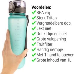 Drinkfles - 1 Liter - Sport Bidon Drinkbus 1000ml - Lichtblauw - King Mungo KMDF043 10 Drinkfles - 1 Liter - Sport Bidon Drinkbus 1000ml - Lichtblauw - King Mungo KMDF043 -Aigostar winkel 1200x1200 90