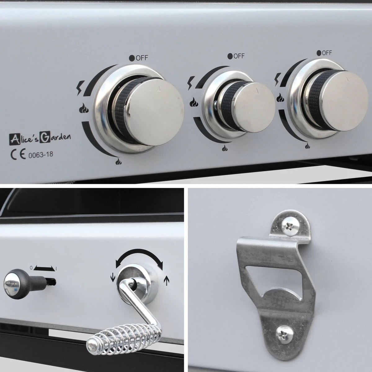 Alice's Garden Houtskool Barbecue - Grilloppervlak (LxB) 41 X 44 Cm - Gas En Houtskool - 3 Branders - Marsac Zwart 6 Alice's Garden Houtskool Barbecue - Grilloppervlak (LxB) 41 X 44 Cm - Gas En Houtskool - 3 Branders - Marsac Zwart - Afbeelding 4