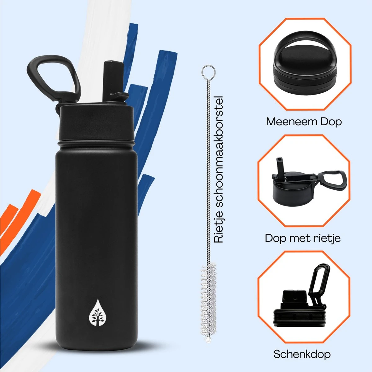 VANN Drinkfles 500 Ml Met Rietje Multifunctioneel - Waterfles Volwassenen - RVS Inclusief 3 Doppen - 24uur Koud/12 Uur Warm - Groen 8 VANN Drinkfles 500 Ml Met Rietje Multifunctioneel - Waterfles Volwassenen - RVS Inclusief 3 Doppen - 24uur Koud/12 Uur Warm - Groen - Afbeelding 6