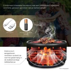Ozocozy BBQ-ONE Houtskool Tafelbarbecue - Ø30 Cm- Zwart - Incl. Draagtas, Siliconen Bakkwast En RVS-Barbecuetang 22 Ozocozy BBQ-ONE Houtskool Tafelbarbecue - Ø30 Cm- Zwart - Incl. Draagtas, Siliconen Bakkwast En RVS-Barbecuetang -Aigostar winkel 1200x1200 941