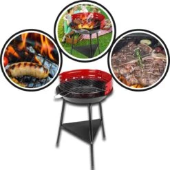 Houtskoolbarbecue Ø33 Cm | Verstelbare Grill BBQ | Halfopen | Zwart / Rood -Aigostar winkel 1200x1200 950