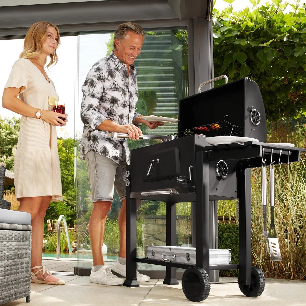 TecTake Florian Houtskoolbarbecue - 55x36 - Zwart 7 TecTake Florian Houtskoolbarbecue - 55x36 - Zwart - Afbeelding 5