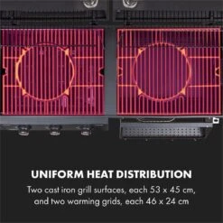 Klarstein Kingsville Double Barbecue - Houtskool- En Gasbarbecue - Smoker BBQ - Inclusief Deksels En Thermometer - Met 2 Roosters - Zwart -Aigostar winkel 1200x1200 983
