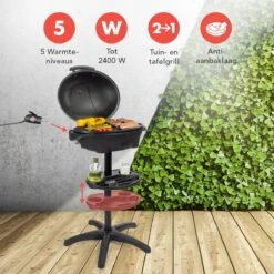 KitchenBrothers Elektrische BBQ - Met Grillplaat - Anti-aanbaklaag - Incl. Plank/Houders - Grilloppervlak 46,5x33,8cm - Tot 300°C - 2400W - Zwart -Aigostar winkel 1200x1200 997