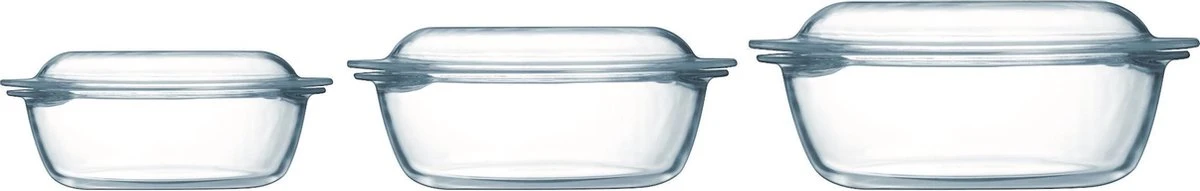 Pyrex Optimum Ovenschalenset 1,4 L - 2,1 L - 3 L - 21 X 18 X 8 Cm - 24 X 20 X 10 Cm - 27 X 23 X 11 Cm 5 Pyrex Optimum Ovenschalenset 1,4 L - 2,1 L - 3 L - 21 X 18 X 8 Cm - 24 X 20 X 10 Cm - 27 X 23 X 11 Cm - Afbeelding 3