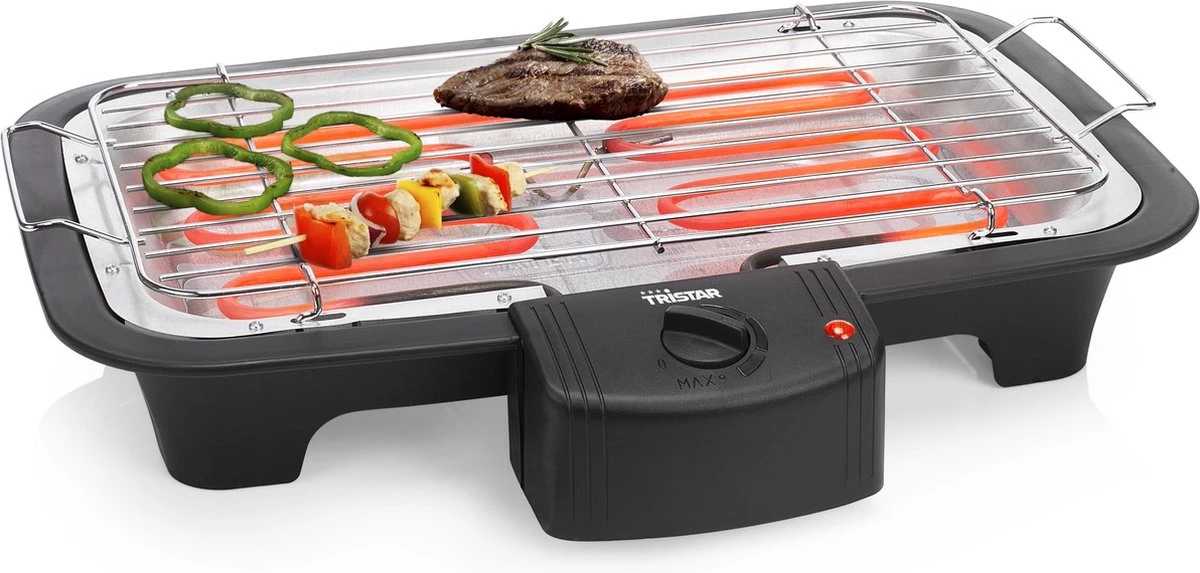Tristar BQ-2813 Electrische Tafelbarbecue - Grilloppervlak (LxB) 38x22 Cm - 2000W - Zwart 5 Tristar BQ-2813 Electrische Tafelbarbecue - Grilloppervlak (LxB) 38x22 Cm - 2000W - Zwart - Afbeelding 4