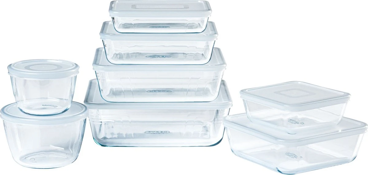 Pyrex - Cook & Freeze Schaal Met Deksel Set Van 8 Stuks - Transparant/Wit 15 Pyrex - Cook & Freeze Schaal Met Deksel Set Van 8 Stuks - Transparant/Wit - Afbeelding 13