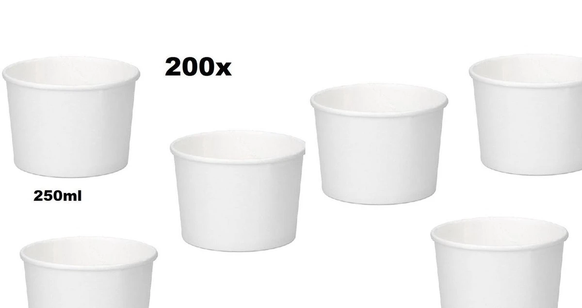 50x Soepbeker Karton 250ml Wit - Soep Beker Kom Salade Beker Festival Warme Dranken Maaltijd 3 50x Soepbeker Karton 250ml Wit - Soep Beker Kom Salade Beker Festival Warme Dranken Maaltijd