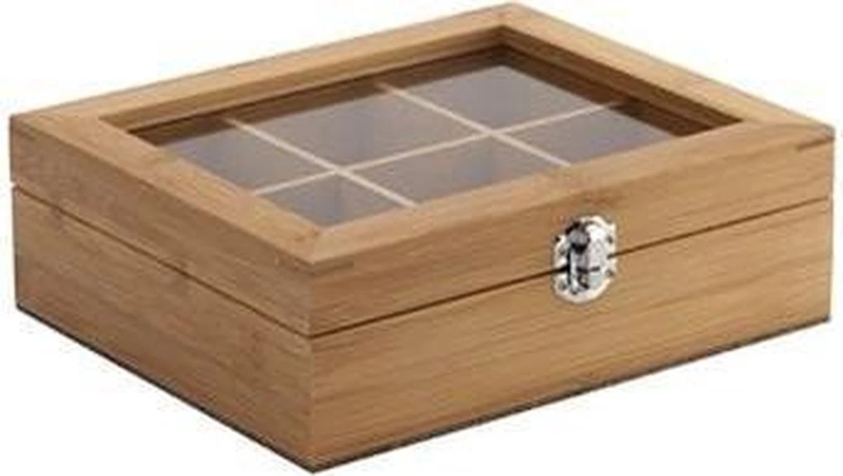 Bredemeijer - Theedoos 6-vaks Venster Bamboe Natural 3 Bredemeijer - Theedoos 6-vaks Venster Bamboe Natural