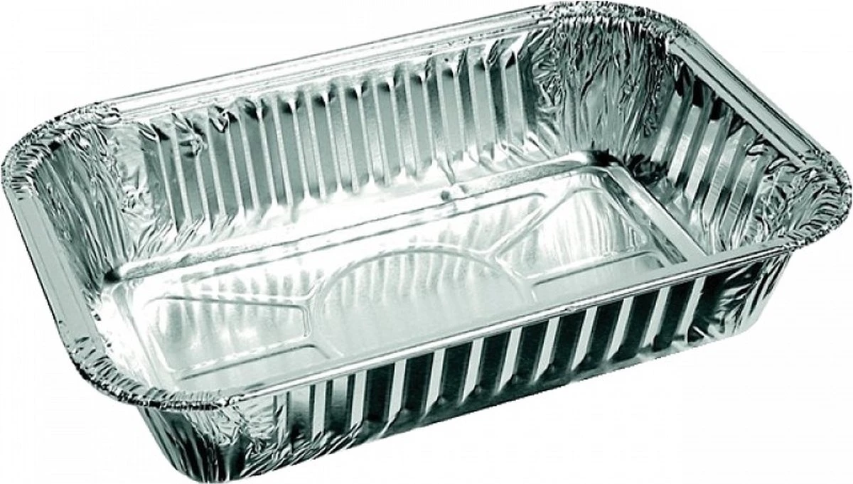 Rechthoekige Kapsalon Aluminium Bak 850cc - 100 Stuks 3 Rechthoekige Kapsalon Aluminium Bak 850cc - 100 Stuks