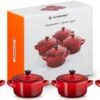 Le Creuset Aardewerken Mini Pannetjes Set Van 4 Stuks Kersenrood -Aigostar winkel 1200x687 1