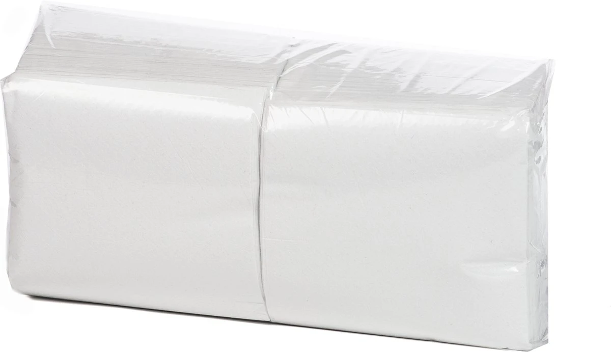 Dunne Servetten - Servietten - Servet - Wit 33x33cm - 200stuks 1-laags 4-vouw 4 Dunne Servetten - Servietten - Servet - Wit 33x33cm - 200stuks 1-laags 4-vouw - Afbeelding 2
