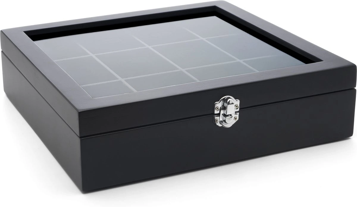 Bredemeijer - Theedoos 12-vaks Venster Bamboe Zwart 5 Bredemeijer - Theedoos 12-vaks Venster Bamboe Zwart - Afbeelding 3