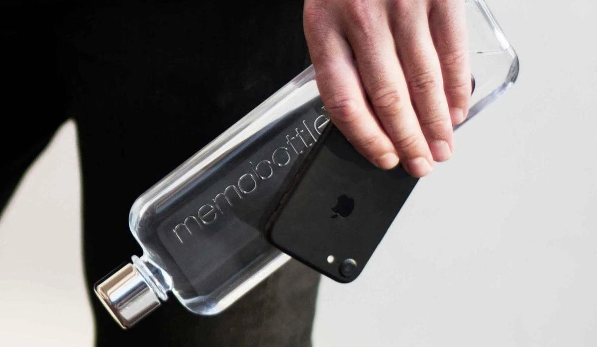 Memobottle Slim - Drinkfles - Transparant - 450ML 4 Memobottle Slim - Drinkfles - Transparant - 450ML - Afbeelding 2