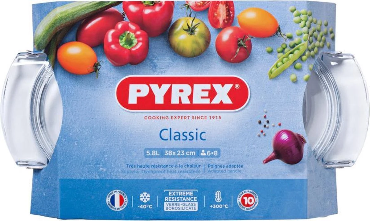 Pyrex - Classic Ovenschaal Ovaal Met Deksel 5,8 Liter - Transparant 5 Pyrex - Classic Ovenschaal Ovaal Met Deksel 5,8 Liter - Transparant - Afbeelding 3