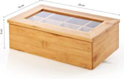 Lumaland Cuisine - Theedoos Van Bamboe - Theebox Met 8 Vakken - Duurzam Decoratief Materiaal - Ca. 28 X 16 X 9 Cm -Aigostar winkel 1200x770 1