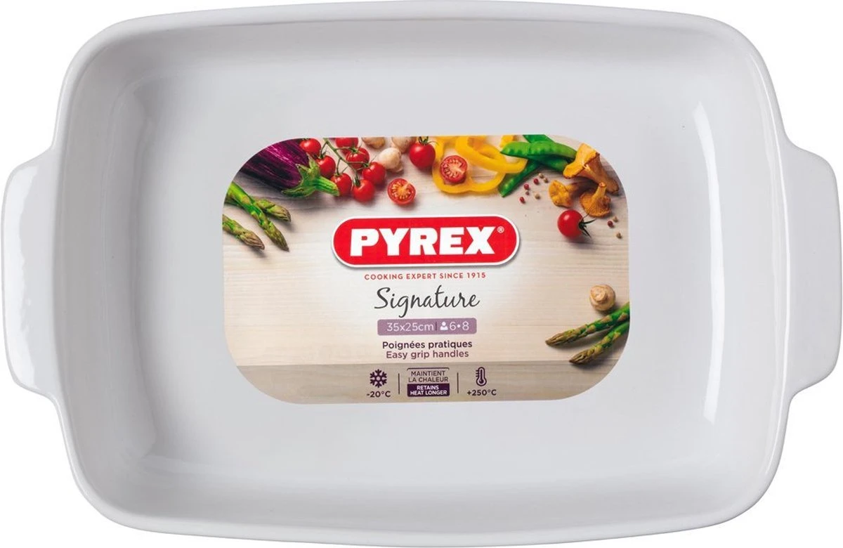 Pyrex Signature Ovenschaal Rechthoek - Keramiek - 35x25 Cm - Wit 3 Pyrex Signature Ovenschaal Rechthoek - Keramiek - 35x25 Cm - Wit