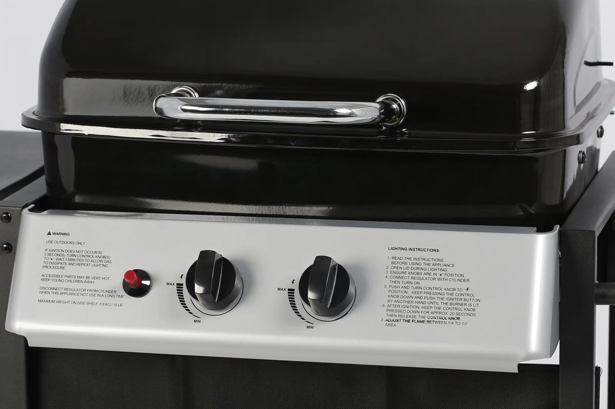 Bighorn Gasbarbecue En Grill – 2 Branders – Zwart 8 Bighorn Gasbarbecue En Grill – 2 Branders – Zwart - Afbeelding 6