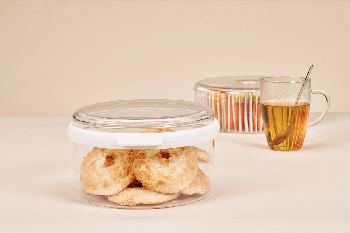 Mepal - Theedoos Rond - Transparant - 6 Vakken - Opbergdoos - Theekist 3 Mepal - Theedoos Rond - Transparant - 6 Vakken - Opbergdoos - Theekist - Afbeelding 2